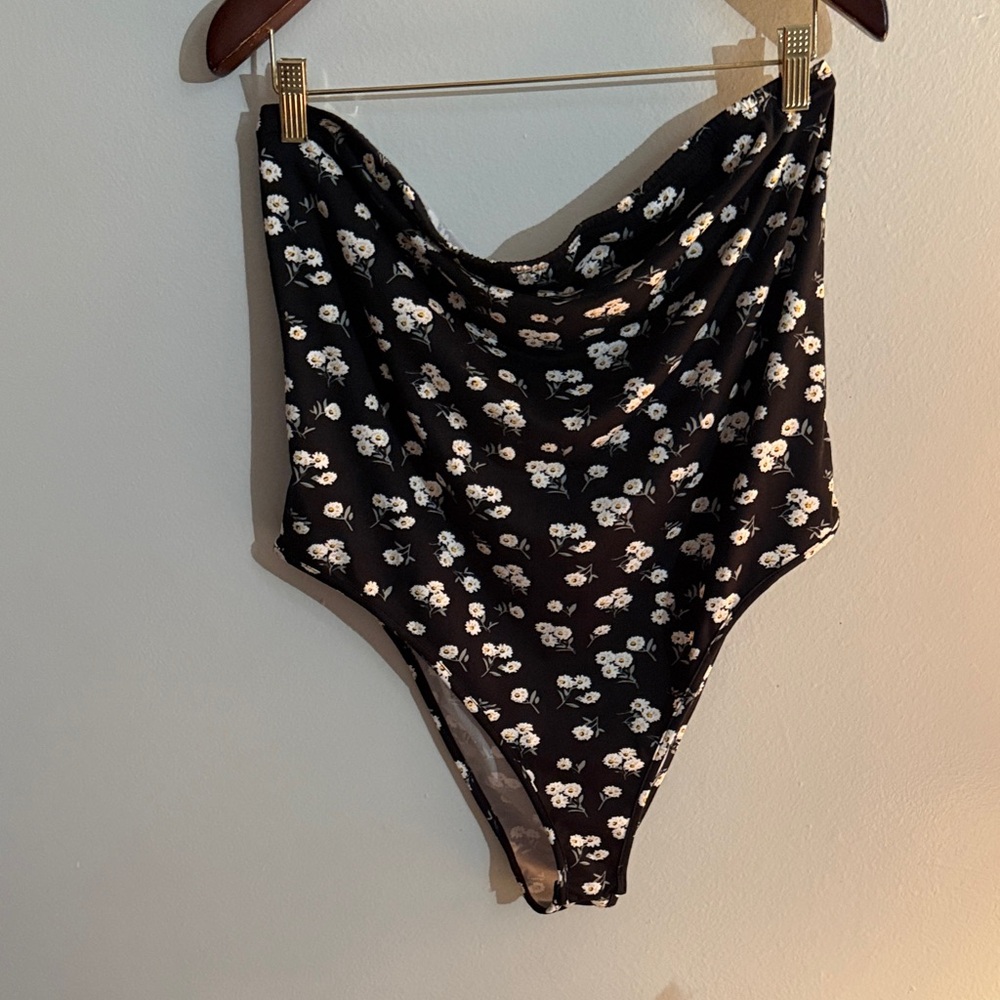 Floral Black Women's Bodysuit